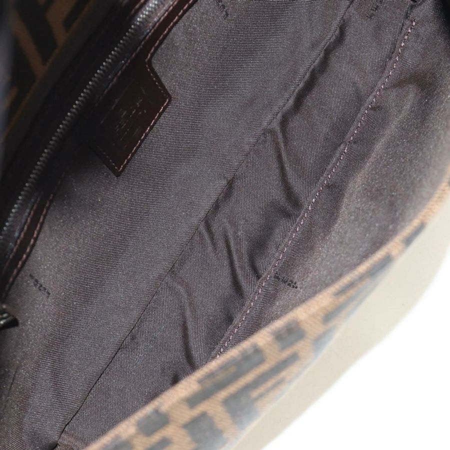 【日本直送】FENDI Zucca帆布Mamma Baguette單肩包 黑色棕色 正品 189121SV-9