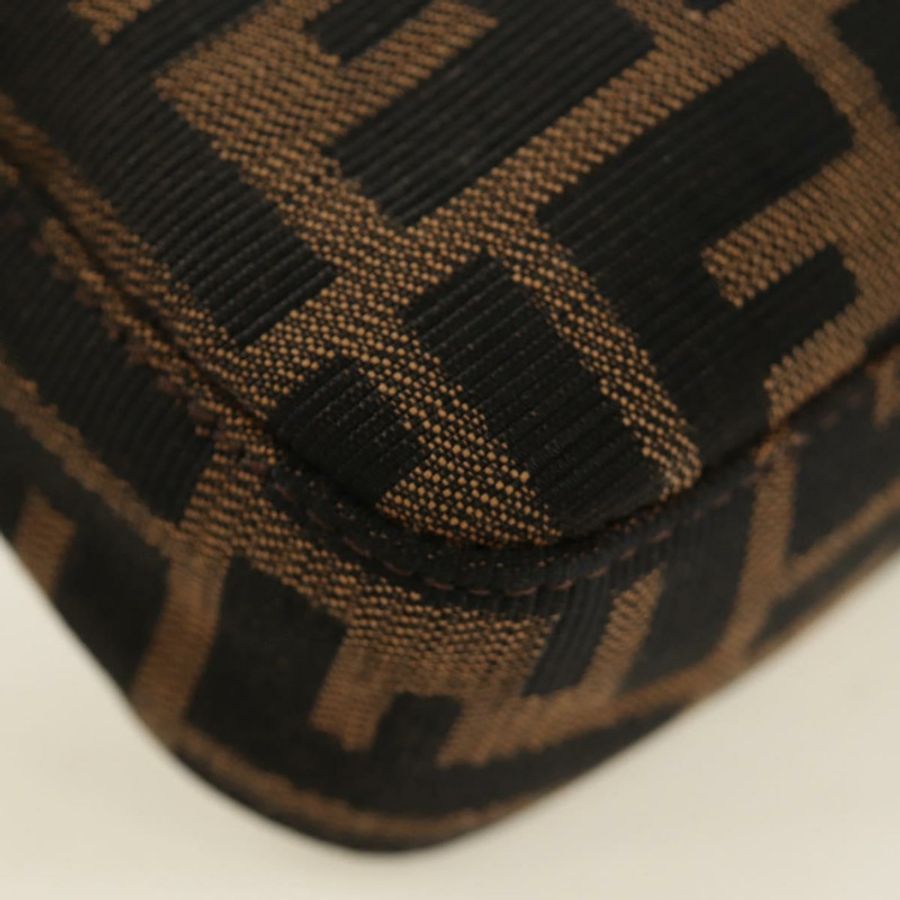 【日本直送】FENDI Zucca帆布Mamma Baguette單肩包 黑色棕色 正品 189121SV-14
