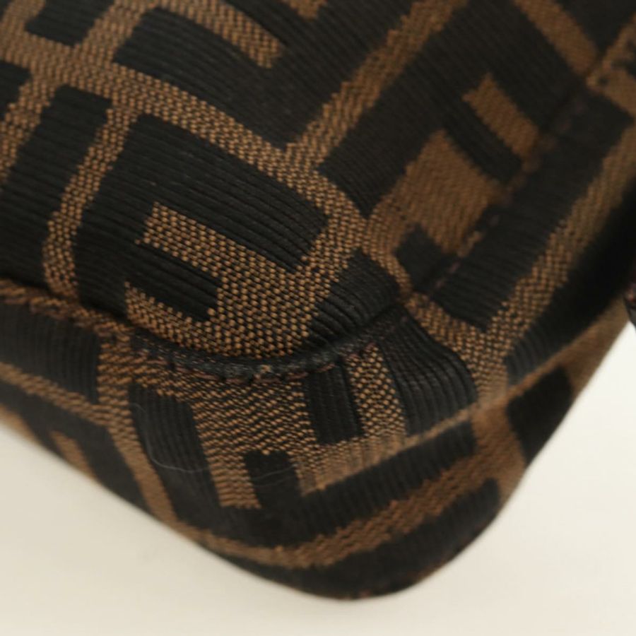 【日本直送】FENDI Zucca帆布Mamma Baguette單肩包 黑色棕色 正品 189121SV-15