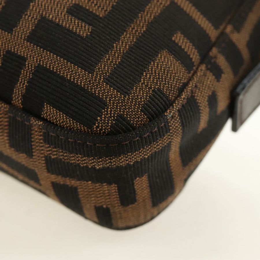 【日本直送】FENDI Zucca帆布Mamma Baguette單肩包 黑色棕色 正品 189121SV-17