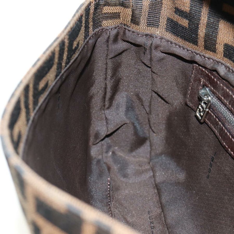 【日本直送】FENDI Zucca帆布Mamma Baguette單肩包 黑色棕色 正品 189121SV-23