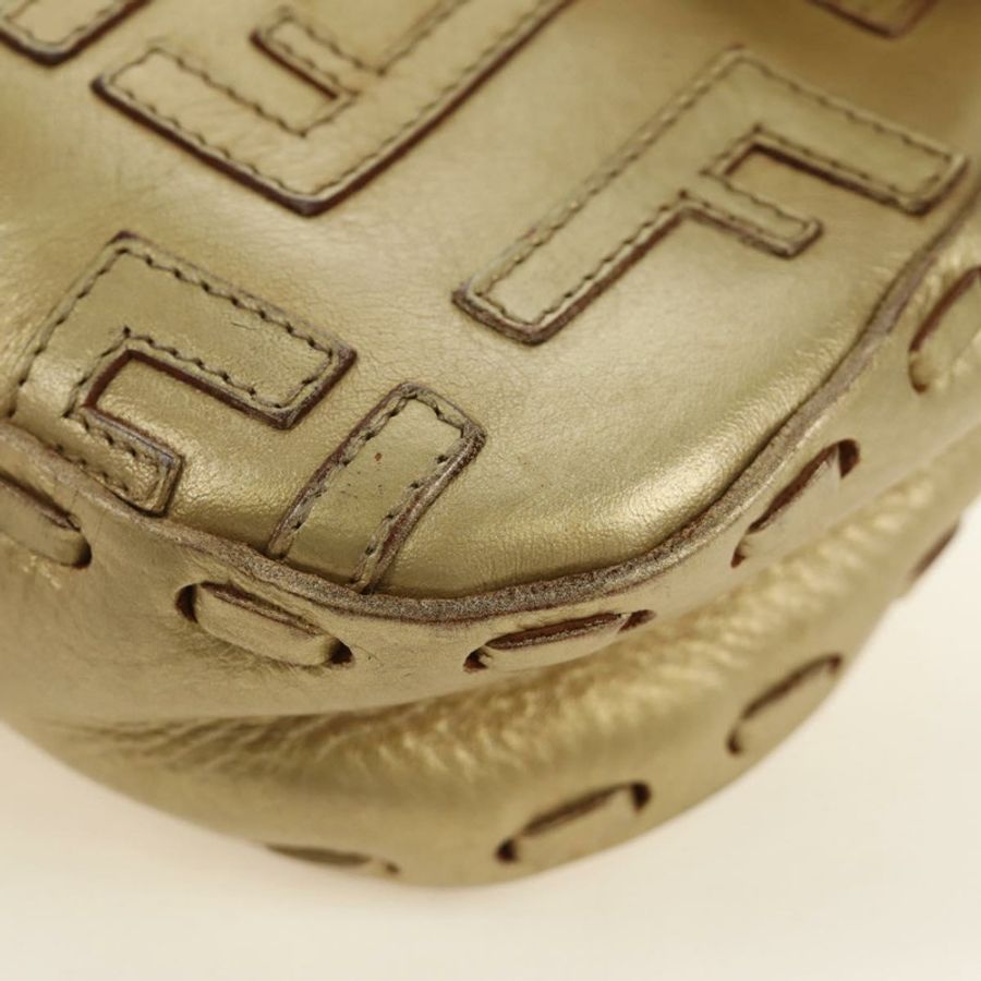 【日本直送】FENDI Zucca帆布Mamma Baguette單肩包，金色皮革款，正品編號189267SAM-17