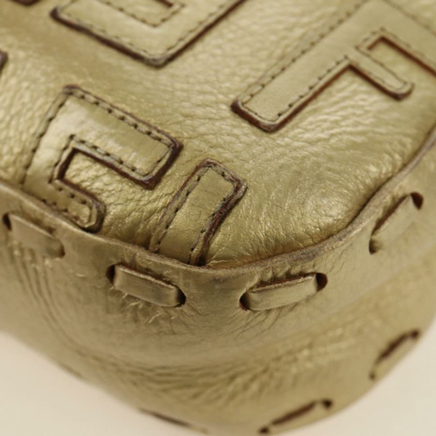 【日本直送】FENDI Zucca帆布Mamma Baguette單肩包，金色皮革款，正品編號189267SAM-19
