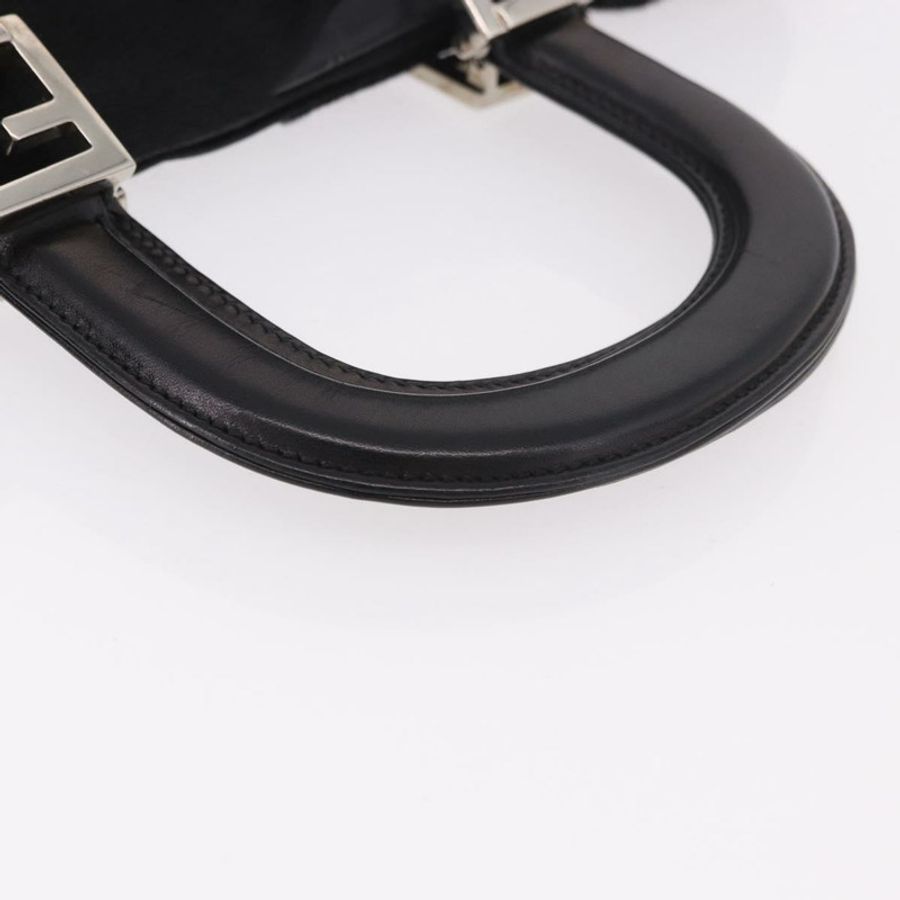 【日本直送】FENDI 手提包 Harako 皮革 黑色 銀色 正品 186561A-6