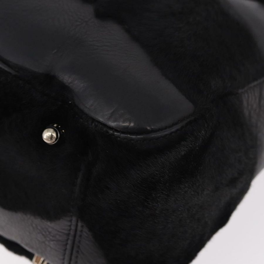 【日本直送】FENDI 手提包 Harako 皮革 黑色 銀色 正品 186561A-14