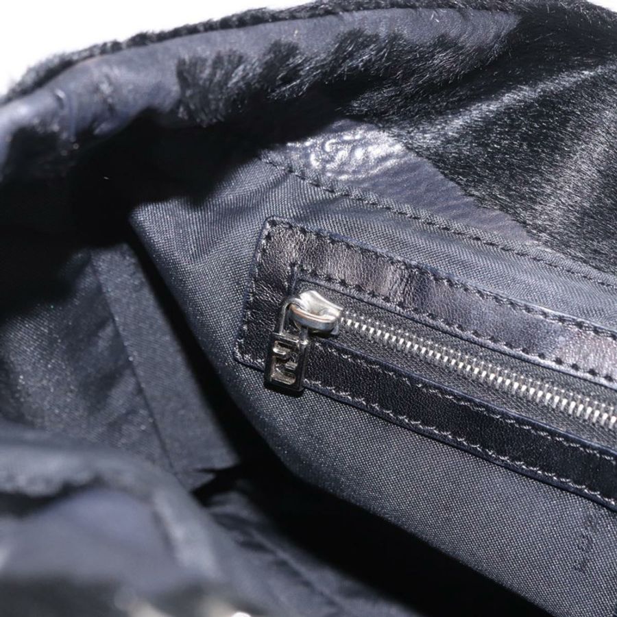 【日本直送】FENDI 手提包 Harako 皮革 黑色 銀色 正品 186561A-20