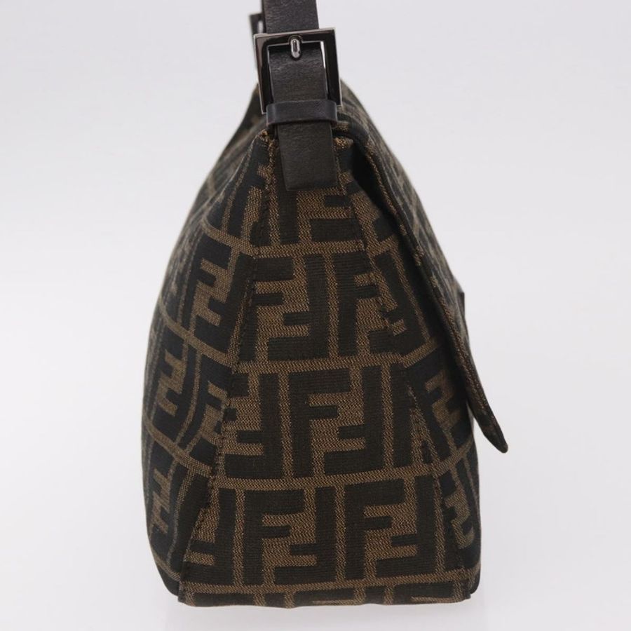 【日本直送】FENDI Zucca帆布Mamma Baguette單肩包 黑色棕色 正品 184547SAV-3
