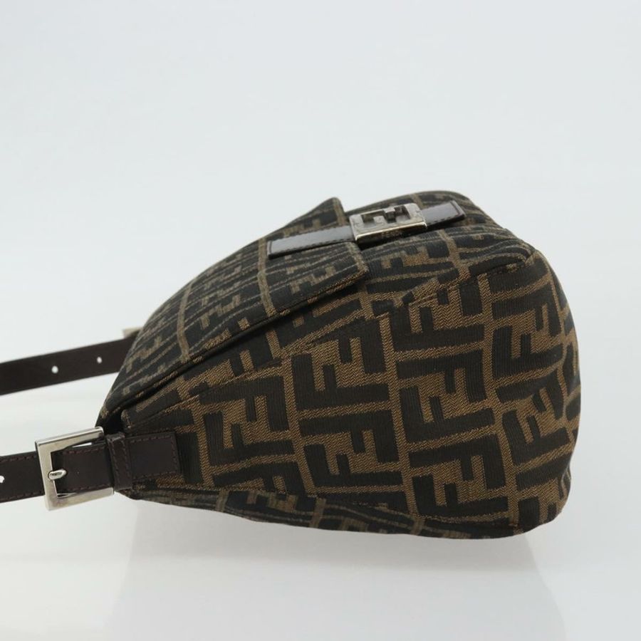 【日本直送】FENDI Zucca帆布Mamma Baguette單肩包 黑色棕色 正品 189496SAM-3