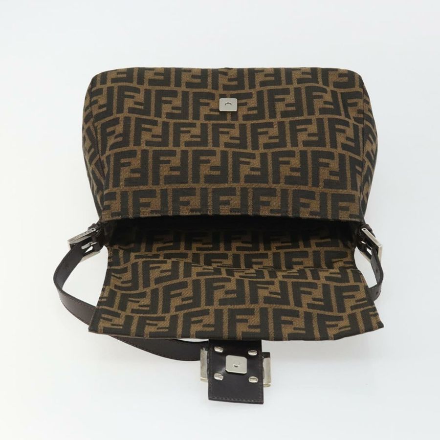 【日本直送】FENDI Zucca帆布Mamma Baguette單肩包 黑色棕色 正品 189496SAM-19