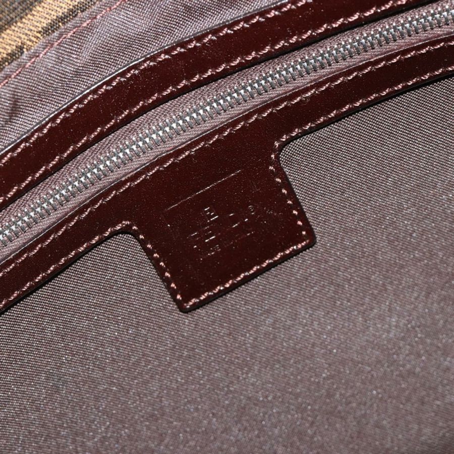 【日本直送】FENDI Zucca帆布Mamma Baguette單肩包 黑色棕色 正品 189496SAM-20