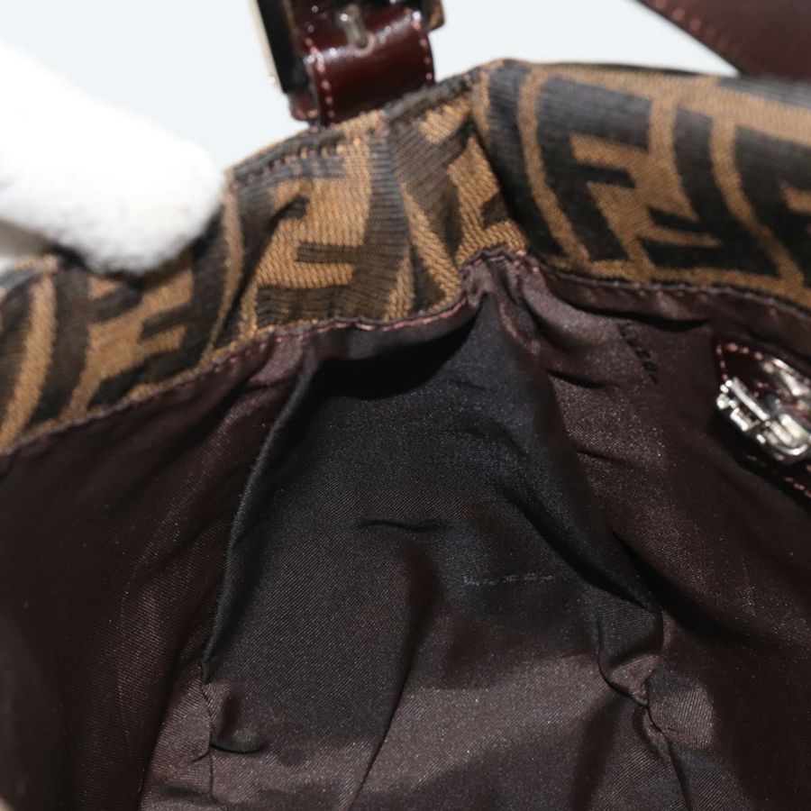 【日本直送】FENDI Zucca帆布Mamma Baguette單肩包 黑色棕色 正品 189496SAM-22