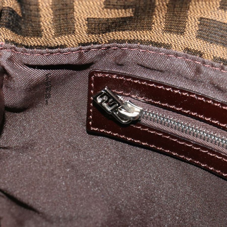 【日本直送】FENDI Zucca帆布Mamma Baguette單肩包 黑色棕色 正品 189496SAM-23