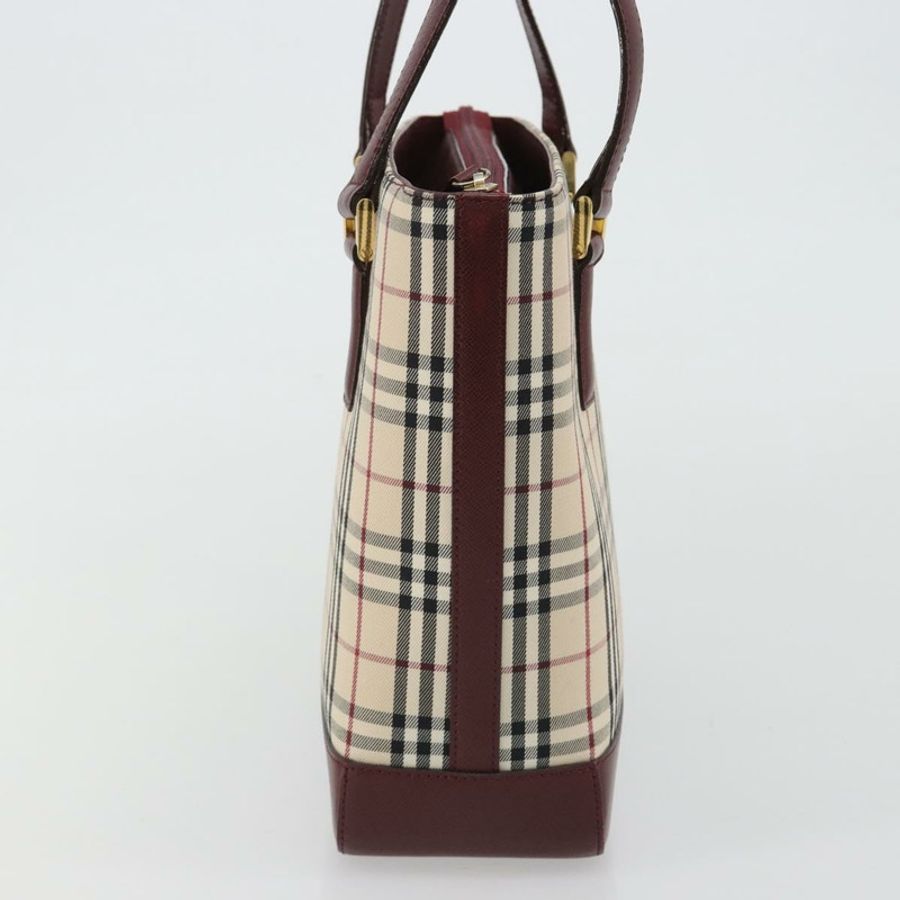 【日本直送】BURBERRY Nova 格紋帆布手提包 米色 金色 正品 190293A-2