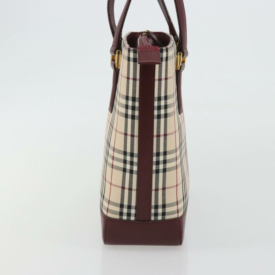 【日本直送】BURBERRY Nova 格紋帆布手提包 米色 金色 正品 190293A-3