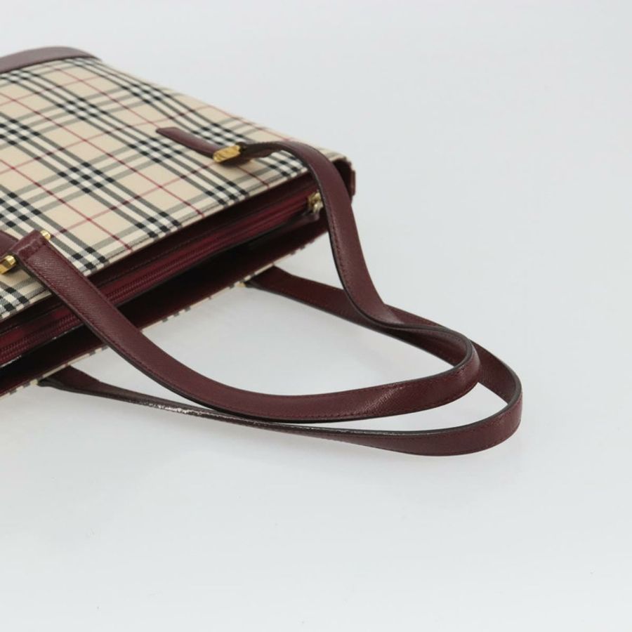 【日本直送】BURBERRY Nova 格紋帆布手提包 米色 金色 正品 190293A-6