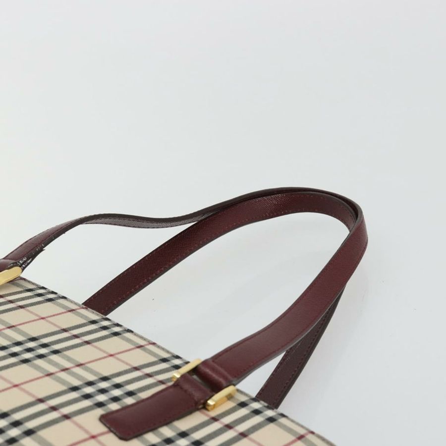 【日本直送】BURBERRY Nova 格紋帆布手提包 米色 金色 正品 190293A-7