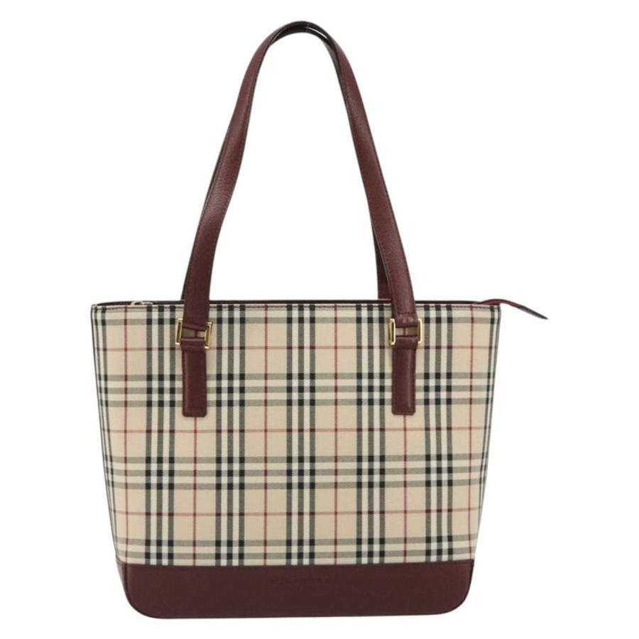 【日本直送】BURBERRY Nova 格紋帆布手提包 米色 金色 正品 190293A-12