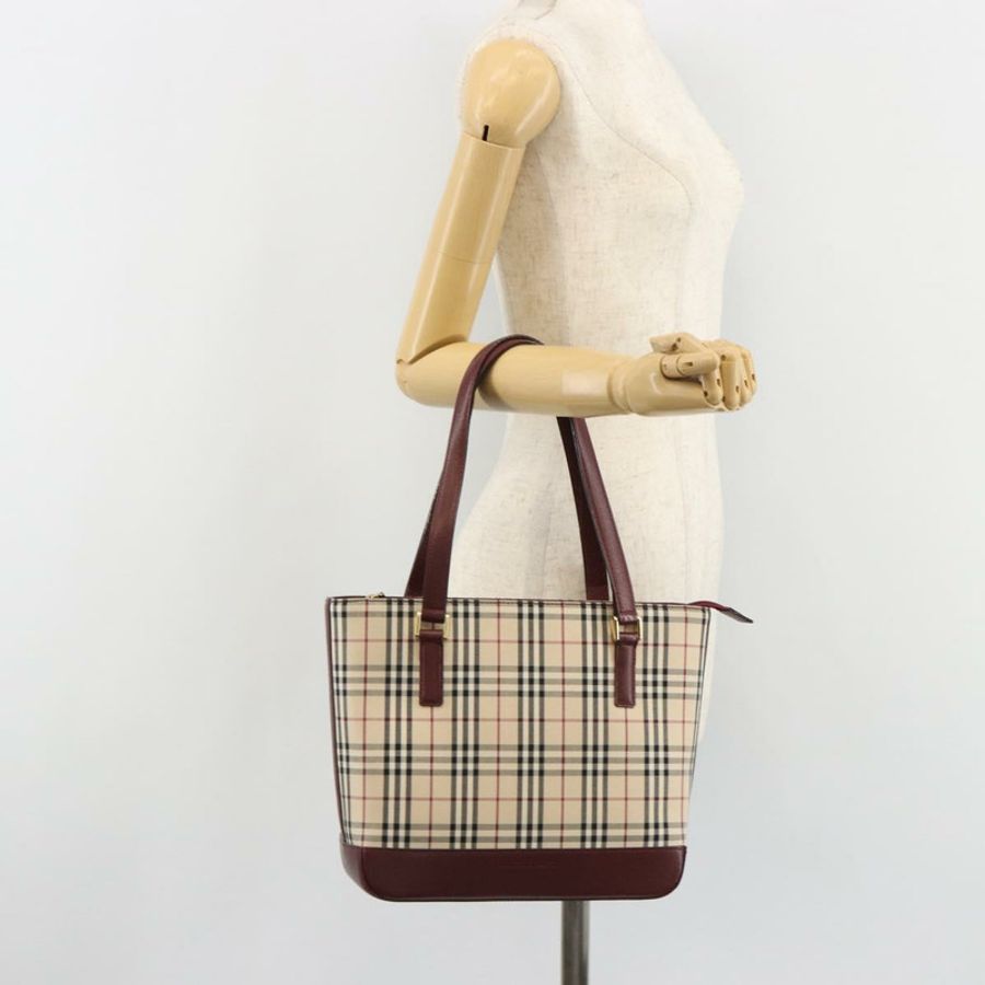 【日本直送】BURBERRY Nova 格紋帆布手提包 米色 金色 正品 190293A-22