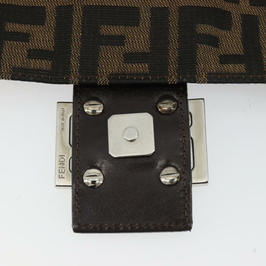 【日本直送】FENDI Zucca帆布Mamma Baguette單肩包 黑色棕色 正品 BA13733V-9