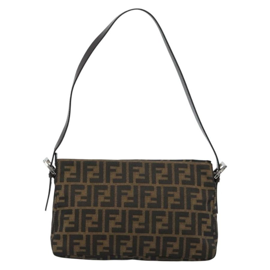 【日本直送】FENDI Zucca帆布Mamma Baguette單肩包 黑色棕色 正品 190180SAV-1
