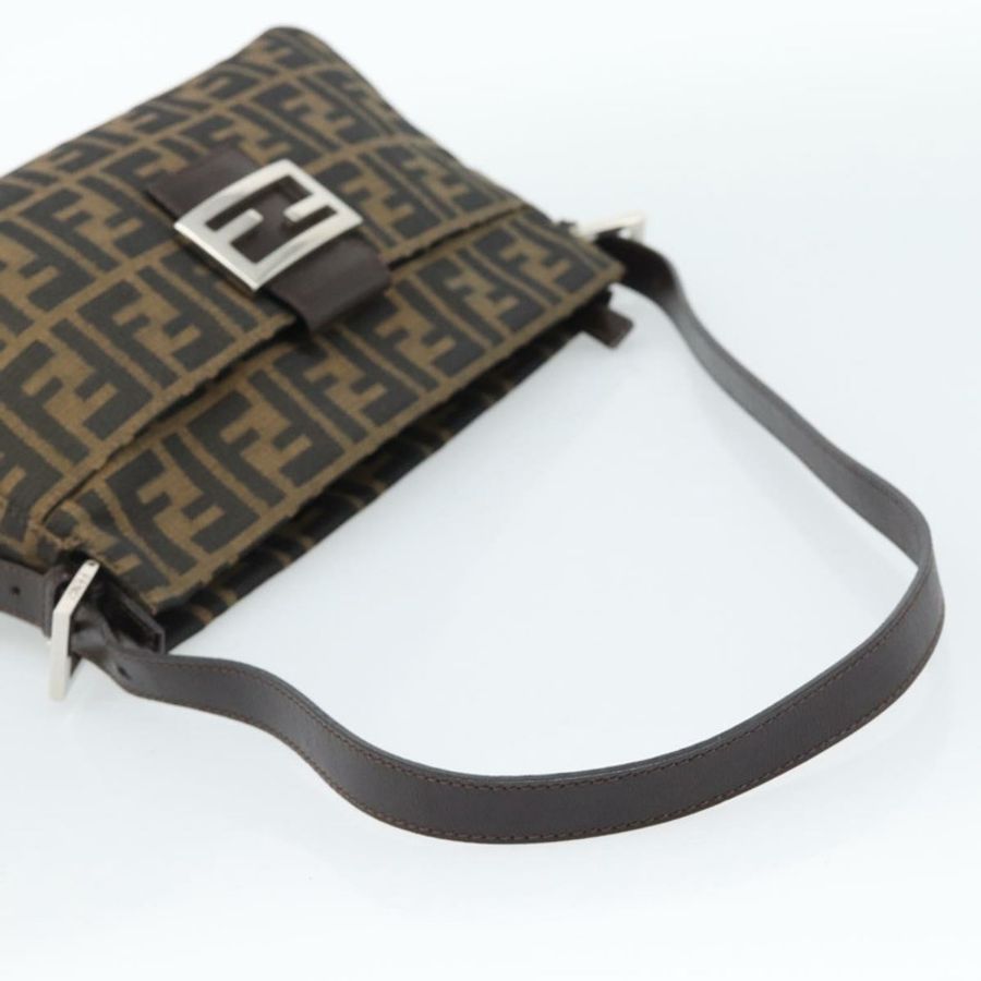 【日本直送】FENDI Zucca帆布Mamma Baguette單肩包 黑色棕色 正品 190180SAV-6
