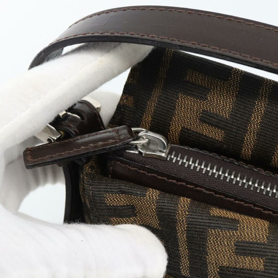 【日本直送】FENDI Zucca帆布Mamma Baguette單肩包 黑色棕色 正品 190180SAV-8