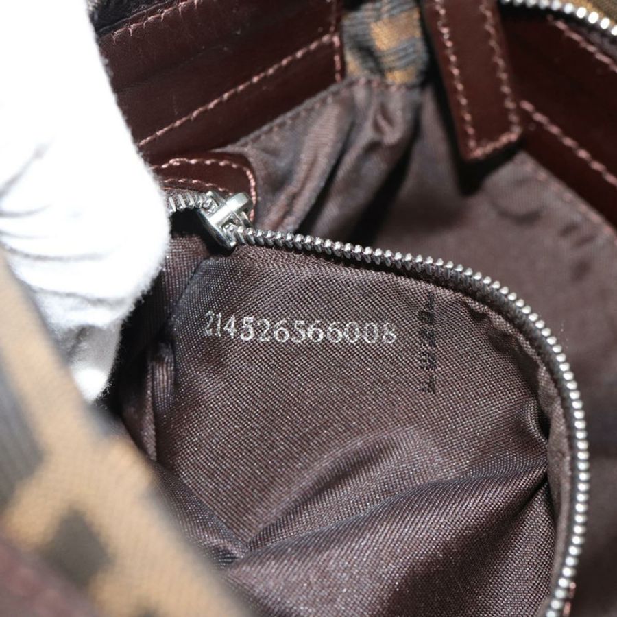 【日本直送】FENDI Zucca帆布Mamma Baguette單肩包 黑色棕色 正品 190180SAV-10