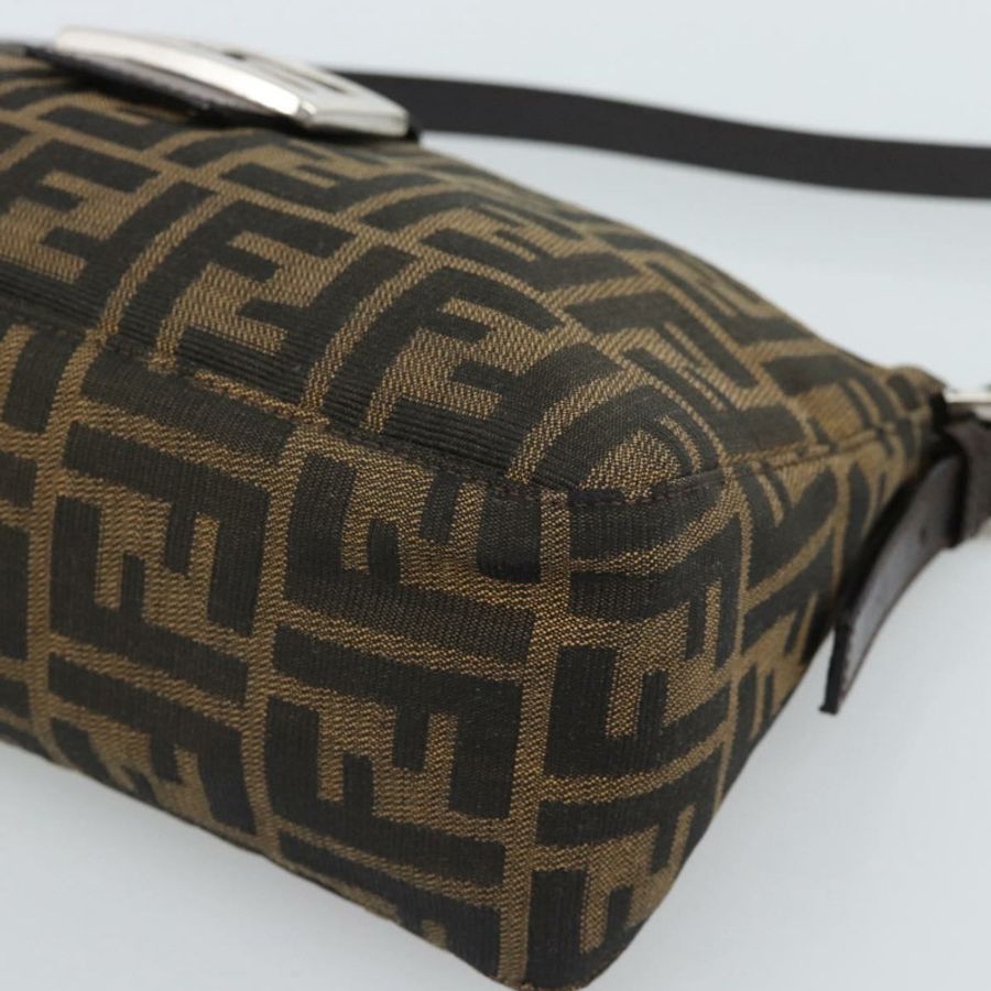 【日本直送】FENDI Zucca帆布Mamma Baguette單肩包 黑色棕色 正品 190180SAV-13