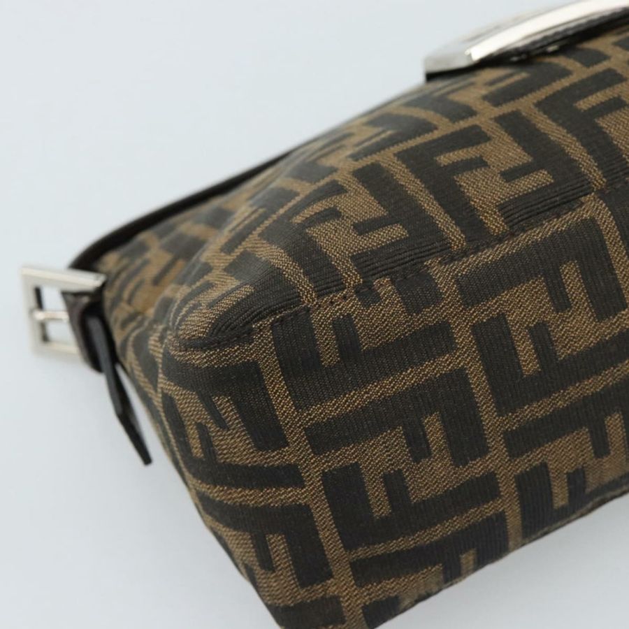 【日本直送】FENDI Zucca帆布Mamma Baguette單肩包 黑色棕色 正品 190180SAV-14