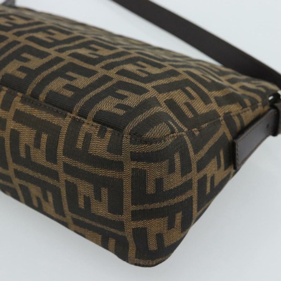 【日本直送】FENDI Zucca帆布Mamma Baguette單肩包 黑色棕色 正品 190180SAV-15