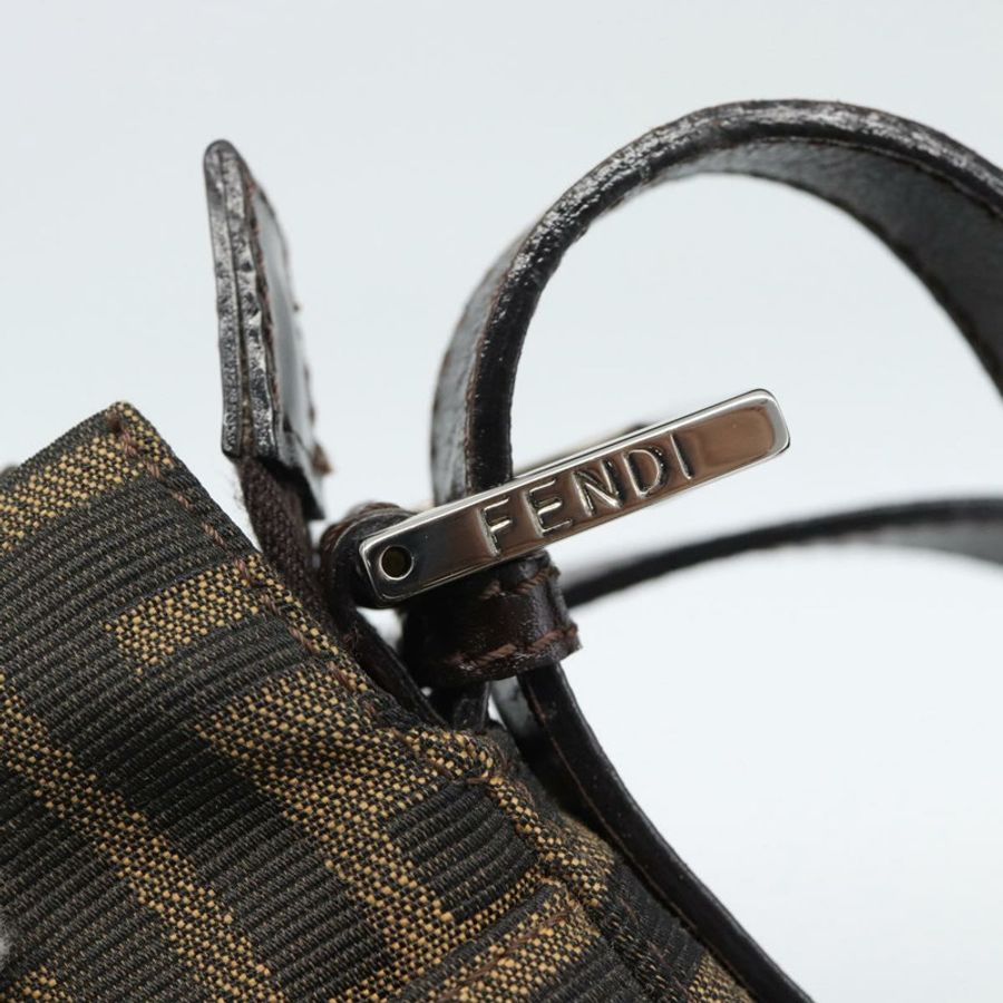 【日本直送】FENDI Zucca帆布Mamma Baguette單肩包 黑色棕色 正品 190180SAV-17