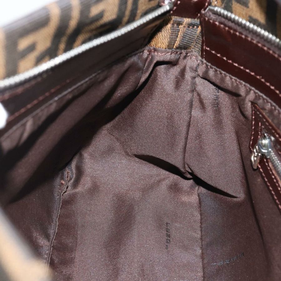 【日本直送】FENDI Zucca帆布Mamma Baguette單肩包 黑色棕色 正品 190180SAV-20
