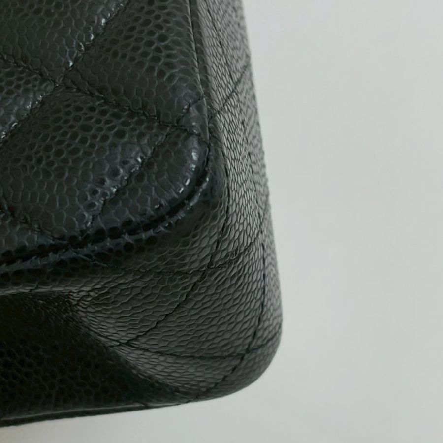 CHANEL CF25 黑金牛皮 芯片款-20