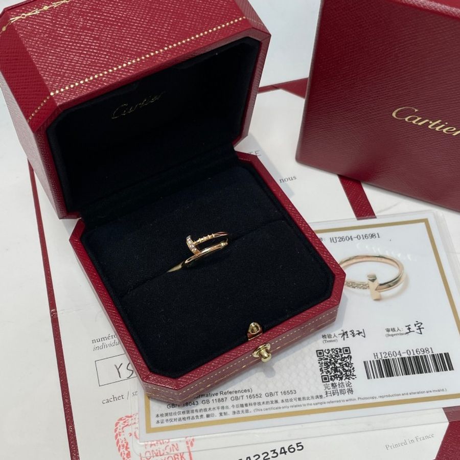 2025年大全套CARTIER卡地亚JUSTE UN CLOU玫瑰金头尾钻钉子戒指18K48码-1