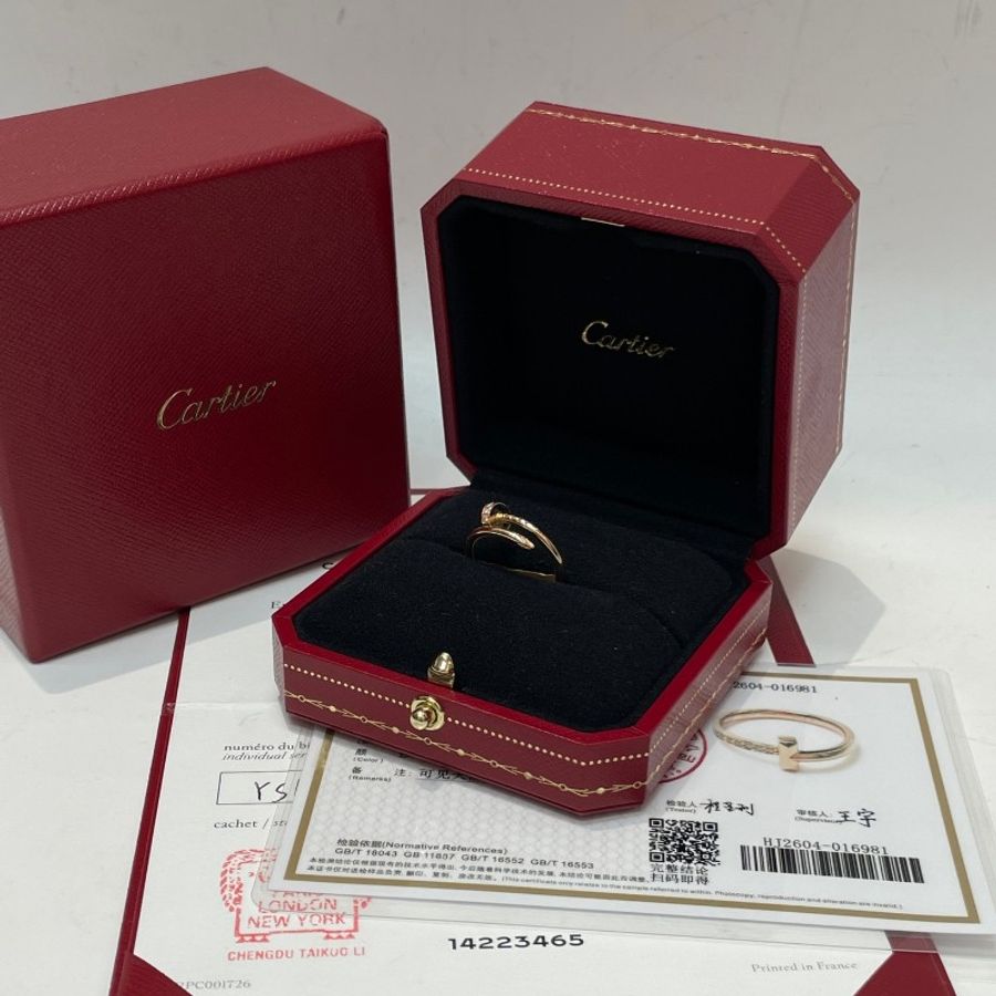 2025年大全套CARTIER卡地亚JUSTE UN CLOU玫瑰金头尾钻钉子戒指18K48码-4