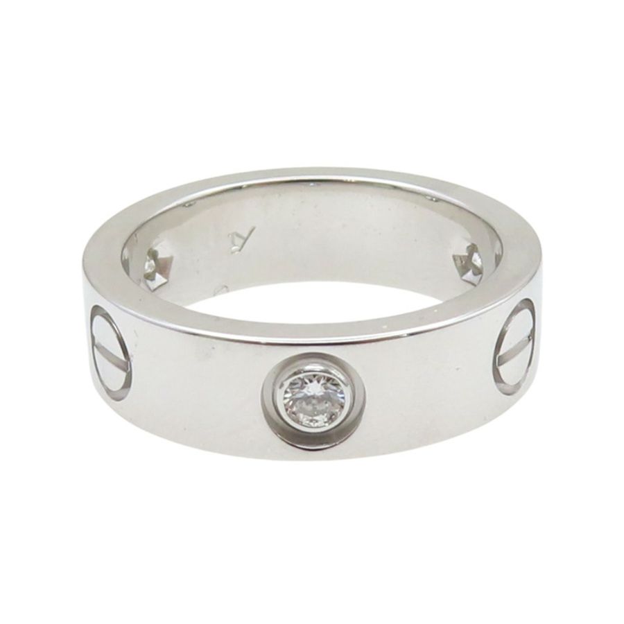 經典款 3PD Love 戒指 51 18K白金【Cartier 卡地亞】 CRB4032500-2