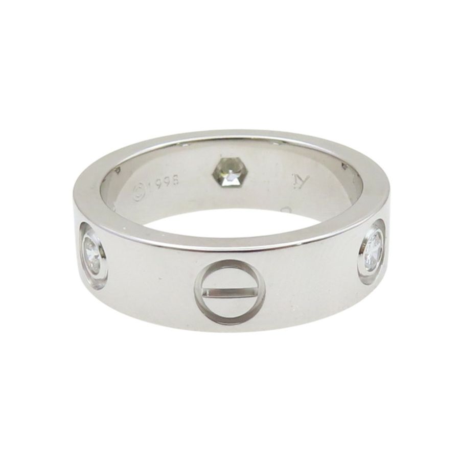 經典款 3PD Love 戒指 51 18K白金【Cartier 卡地亞】 CRB4032500-3