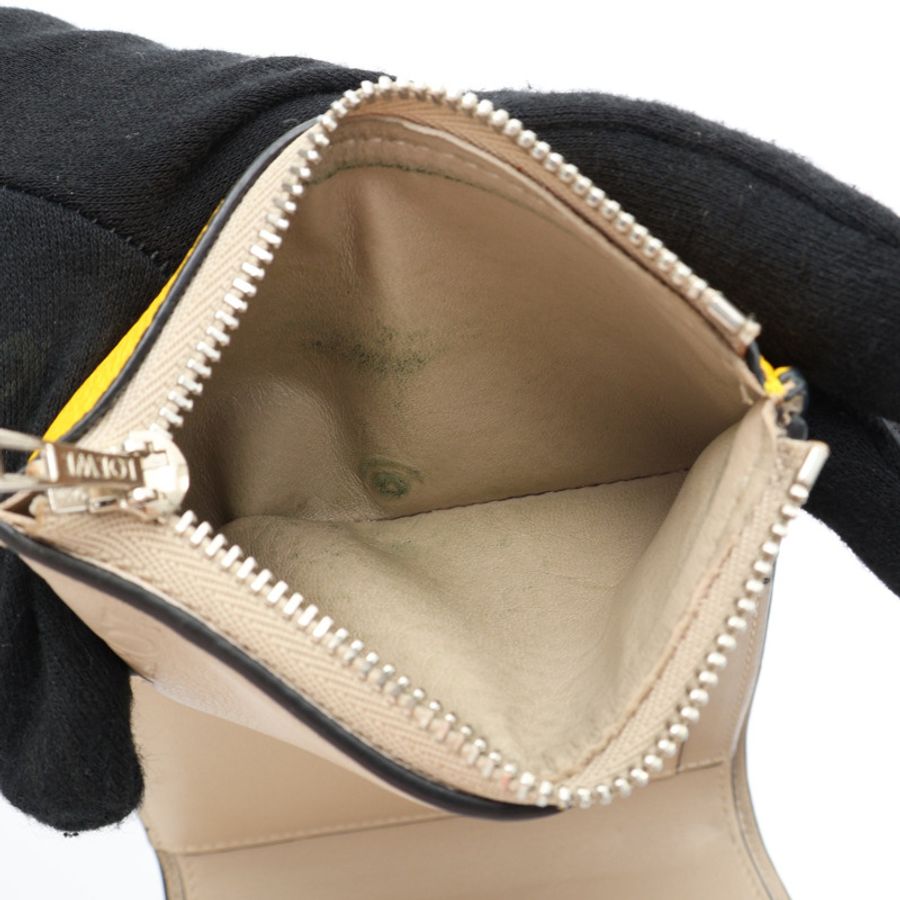 Trifold 扣式 短夾 黃色牛皮【LOEWE 羅威】 C660TR2X01-4