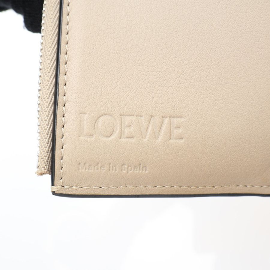 Trifold 扣式 短夾 黃色牛皮【LOEWE 羅威】 C660TR2X01-6