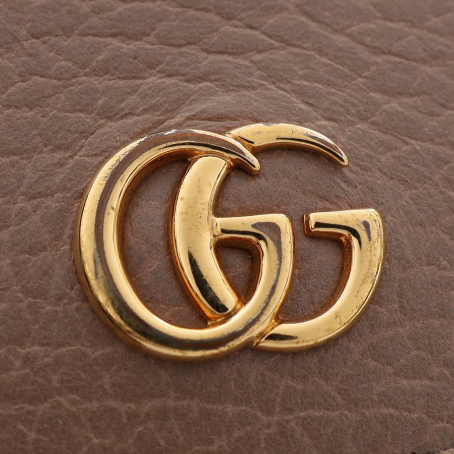 GG Marmont 兩折 短夾 淺褐色牛皮【GUCCI 古馳】 456126-6