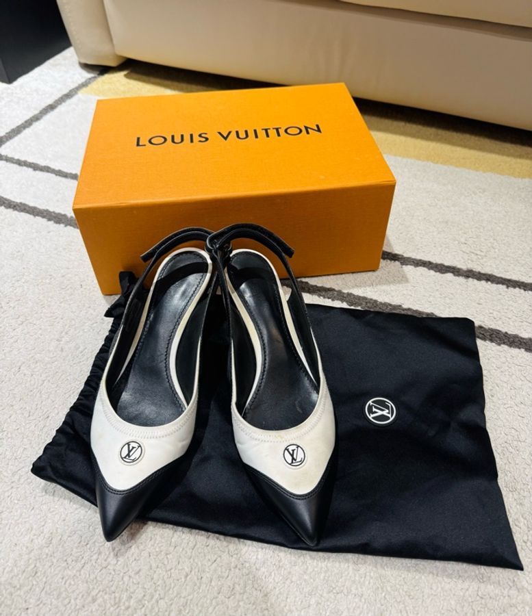 LV 路易威登 運動風淑女跟鞋/38號/黑白款/二手美品-0
