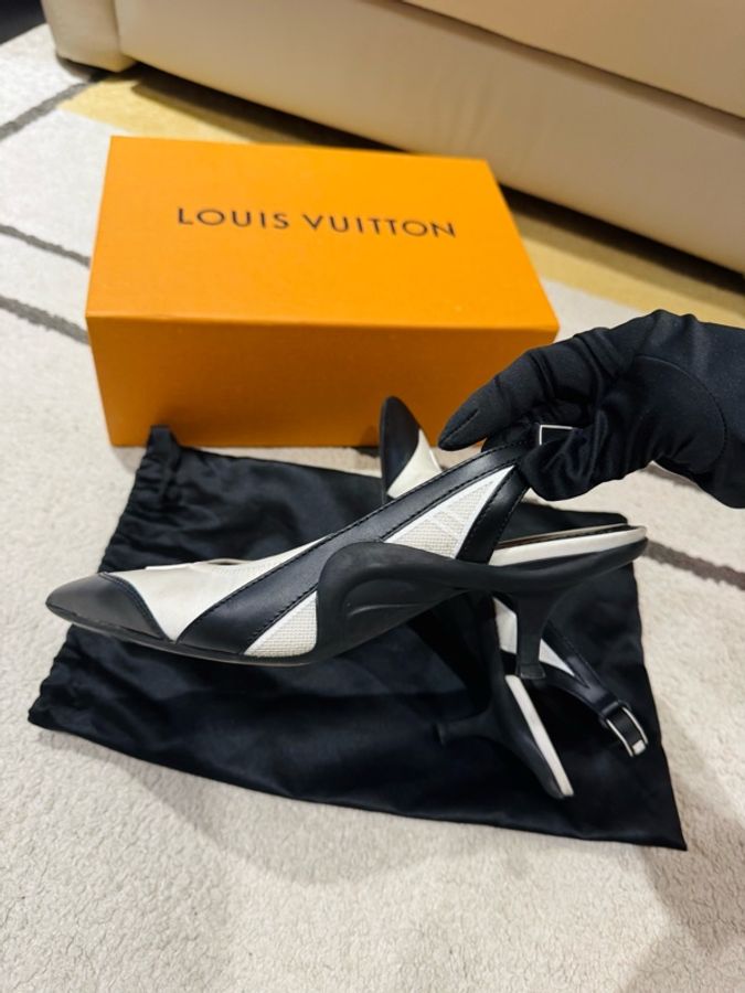 LV 路易威登 運動風淑女跟鞋/38號/黑白款/二手美品-3