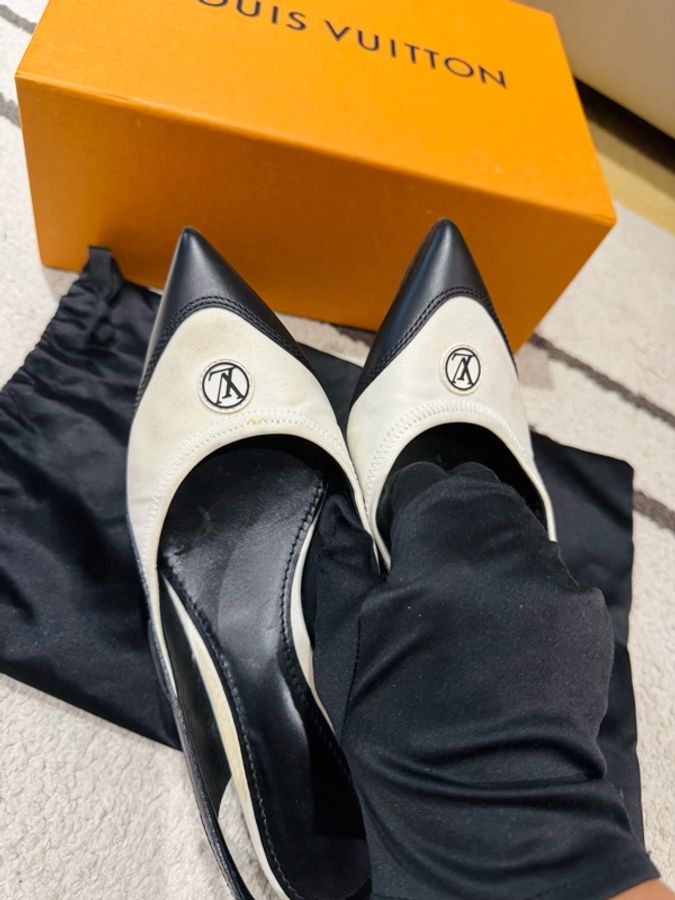 LV 路易威登 運動風淑女跟鞋/38號/黑白款/二手美品-4