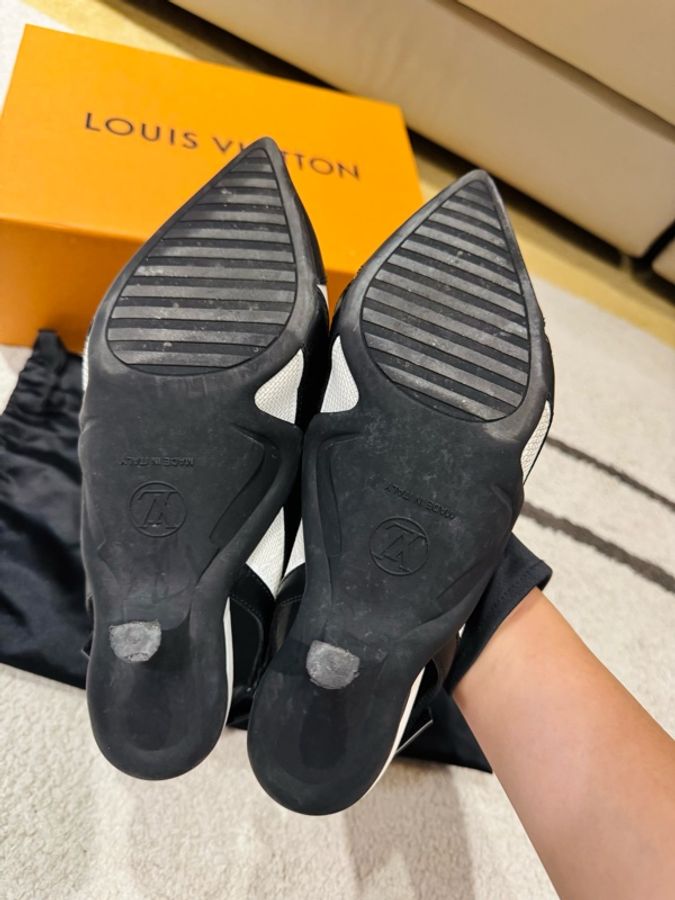 LV 路易威登 運動風淑女跟鞋/38號/黑白款/二手美品-5