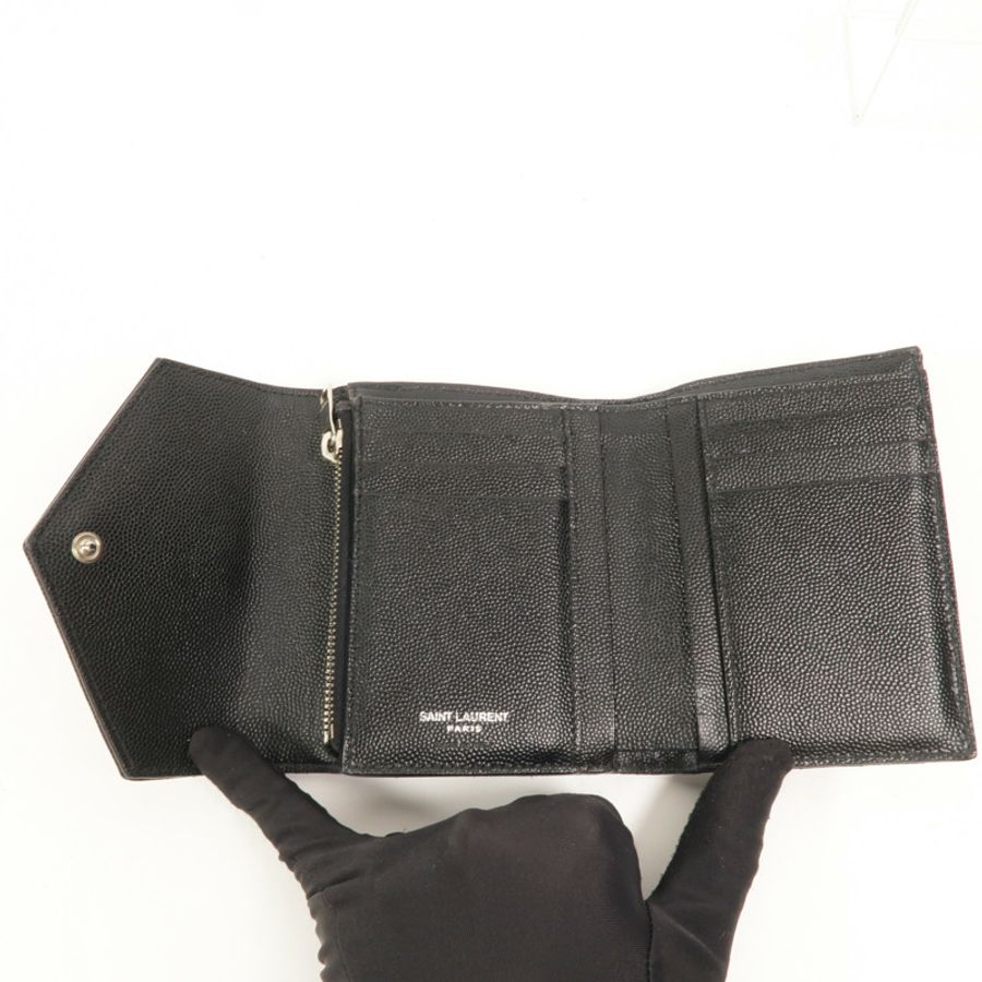 SAINT LAURENT 羊皮皮革Cassandre錢包-6