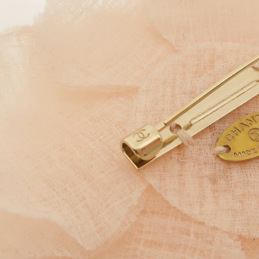 CHANEL 布料/金屬Chanel Camelie Brooch胸針-6