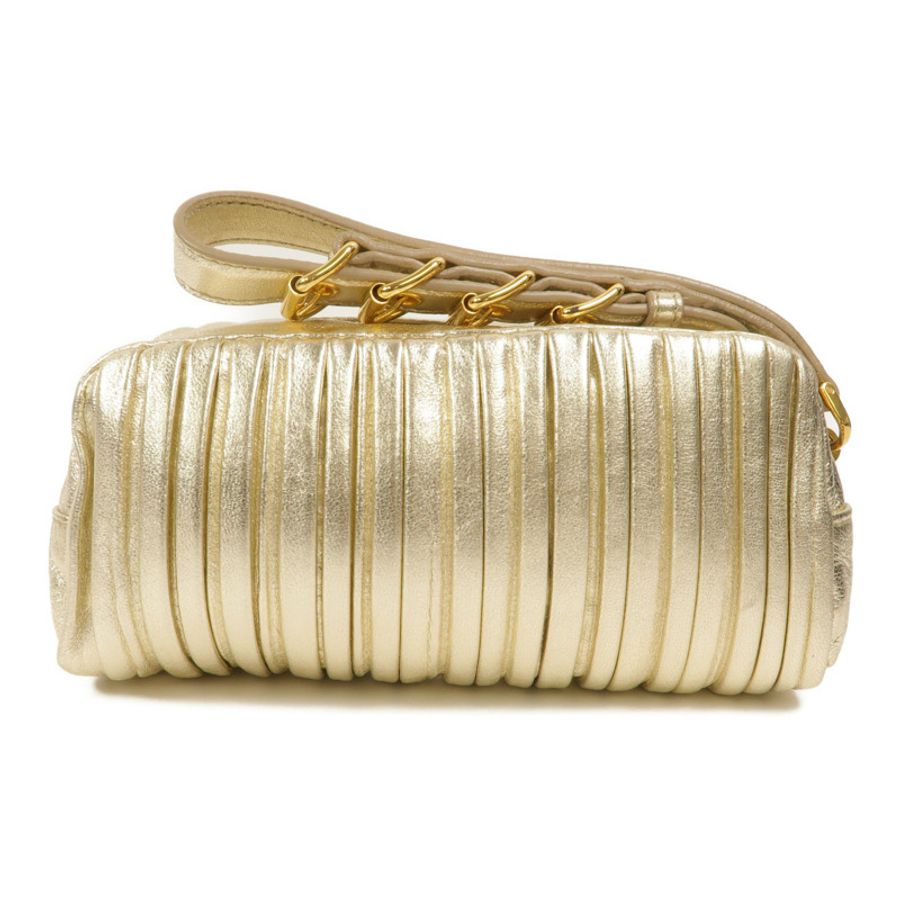 Miu Miu Pleated Leather皮革Metallic Nappa Plisse Long Clutch手拿包-1