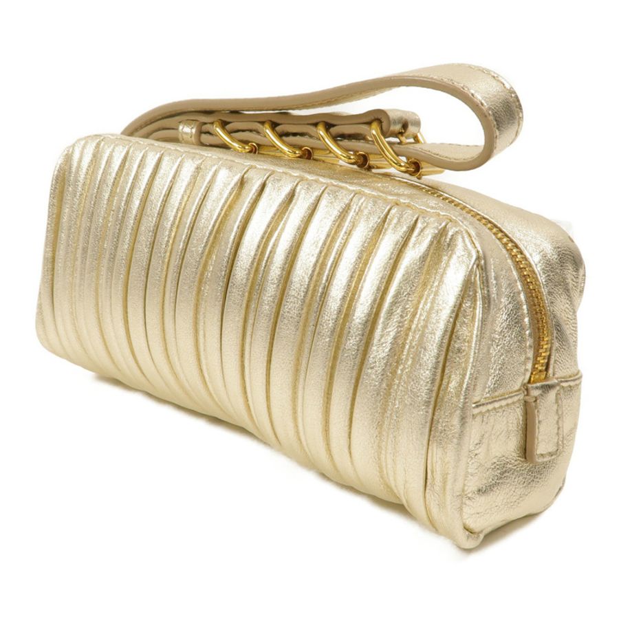 Miu Miu Pleated Leather皮革Metallic Nappa Plisse Long Clutch手拿包-2