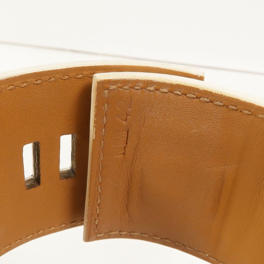 HERMES Epsom皮革/金屬Collier De Chien Bracelet手鐲-7