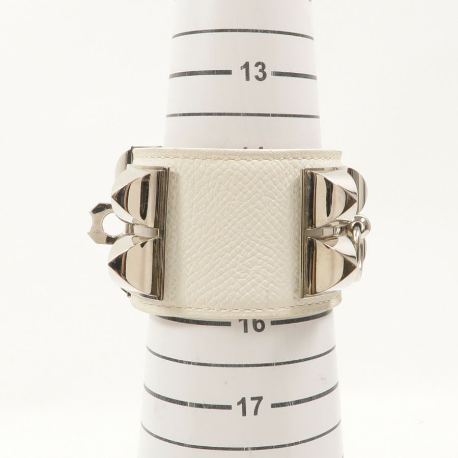 HERMES Epsom皮革/金屬Collier De Chien Bracelet手鐲-8